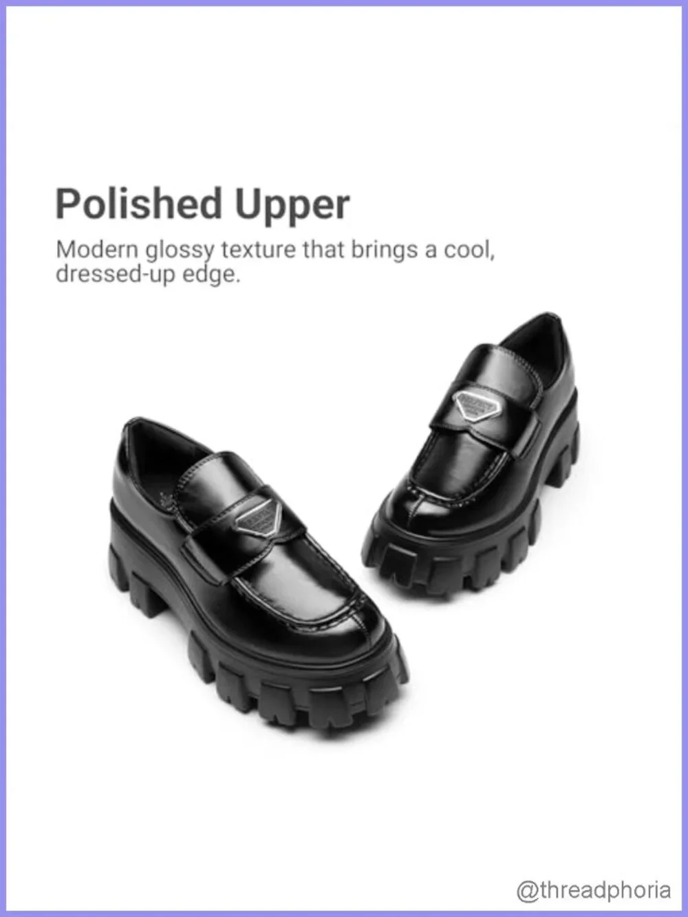 Women's Chunky Platform Loafers Vegan Leather Slip-On Shoes